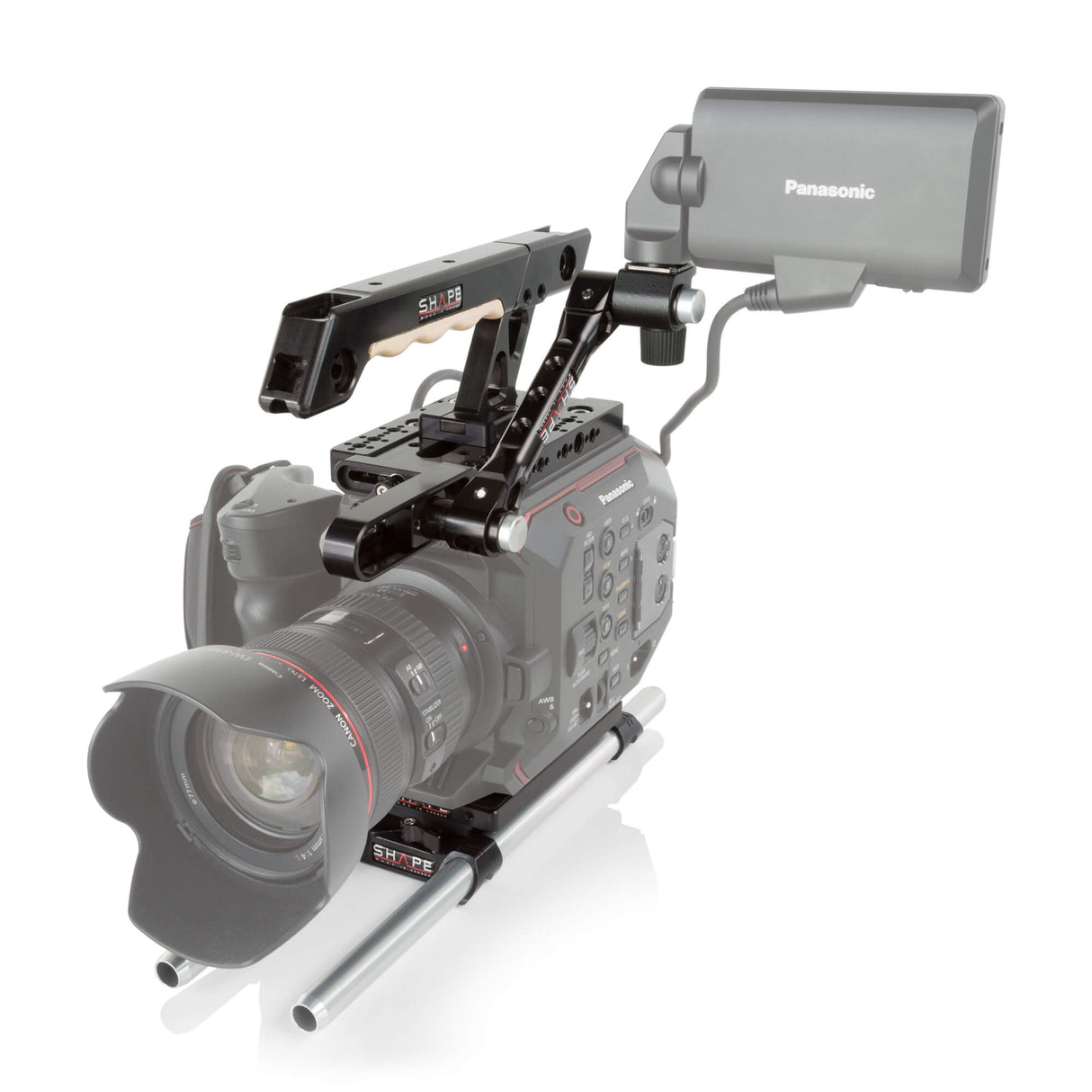 Baseplate 15 mm LW, poignée supérieure et bras push-button EVF pour Panasonic Au-EVA1 EVALWBT