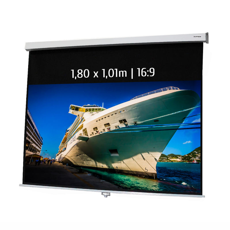 KIMEX Ecran de projection manuel 1,80x1,01m 16:9