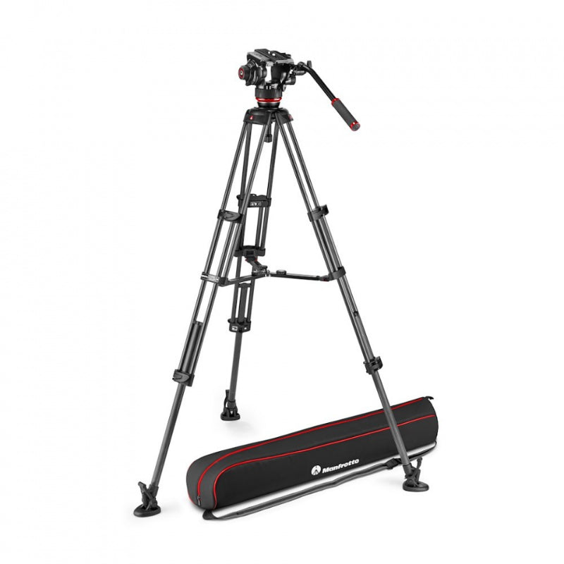 Manfrotto 504X Rotule Vidéo Fluide et Trépied à Double Tube en Carbone